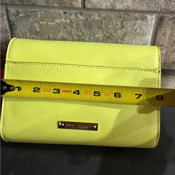 Betsey Johnson Yellow Floral Studded Wristlet Clutch